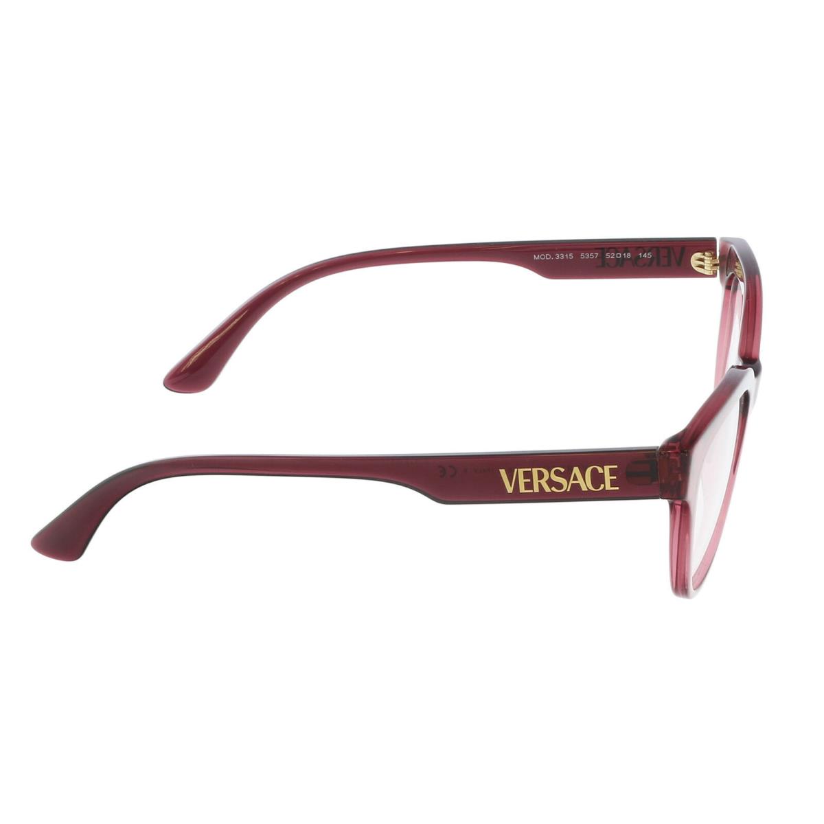 Versace VE3315-5357-52 Transparent Red Eyeglasses - Frame: TRANSPARENT RED, Lens: Demo Lens