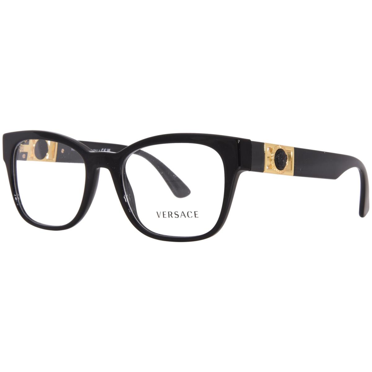 Versace VE3314 GB1 Eyeglasses Frame Men`s Black Full Rim Square Shape 54mm