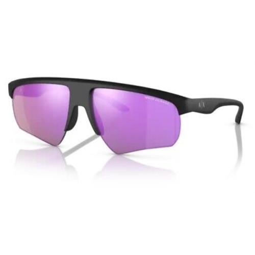 Armani Exchange AX4123S 80784V Mt Black Grey Mir Violet 62 mm Men`s Sunglasses
