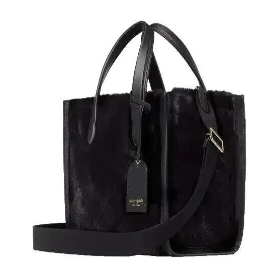 Kate Spade Manhattan Faux-fur Small Tote Black Purse Handbag New