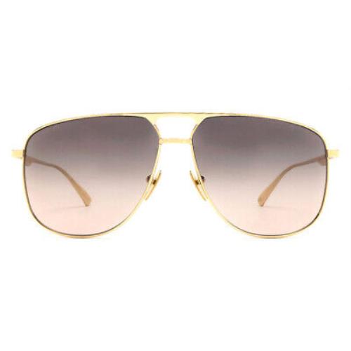 Gucci GG0336S Sunglasses Men Gold Brown Gradient Aviator 60 - Frame: Gold, Lens: Brown