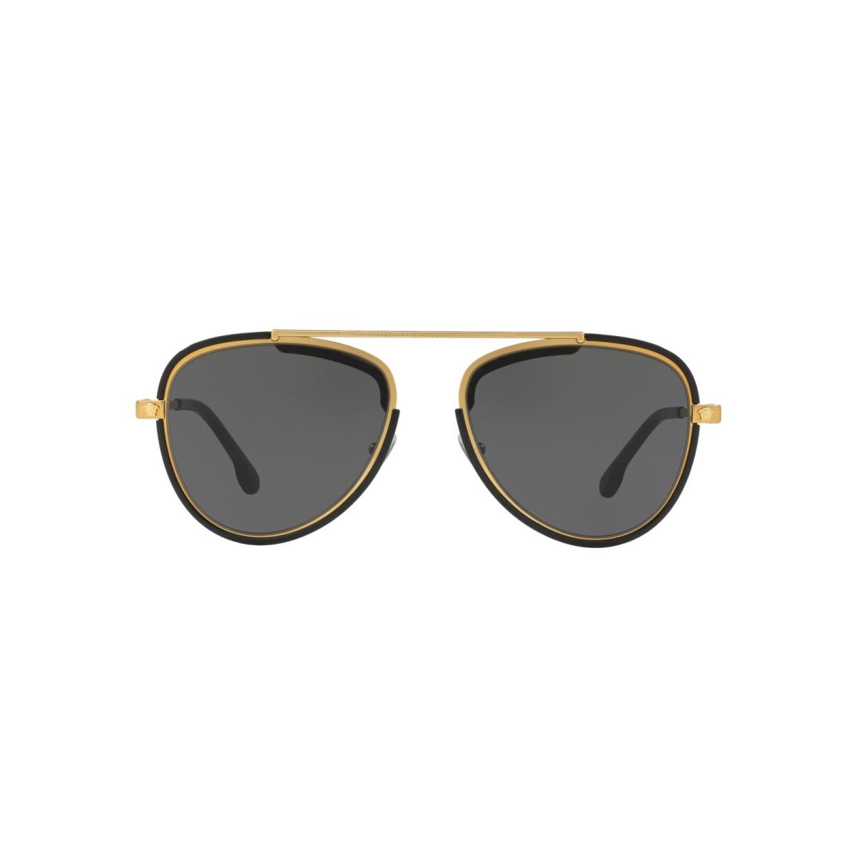 Versace sunglasses Aviator - Gold/Black , Black Frame, Gray Lens