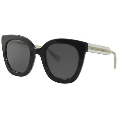 Gucci GG0564S 001 Sunglasses Women`s Black-crystal/grey Lenses Square