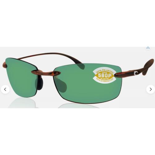 Costa Del Mar Ballast Tortoise Frame Green Mirror 580 Plastic Polarized Lens