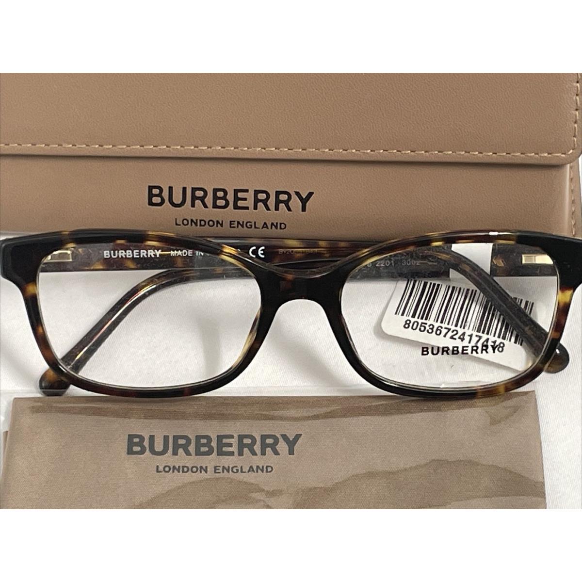 Burberry BE2201 3002 Dark Havana Rectangle Women`s 52 mm Eyeglasses  52-17-140 - Burberry eyeglasses - 8053672417418 | Fash Brands