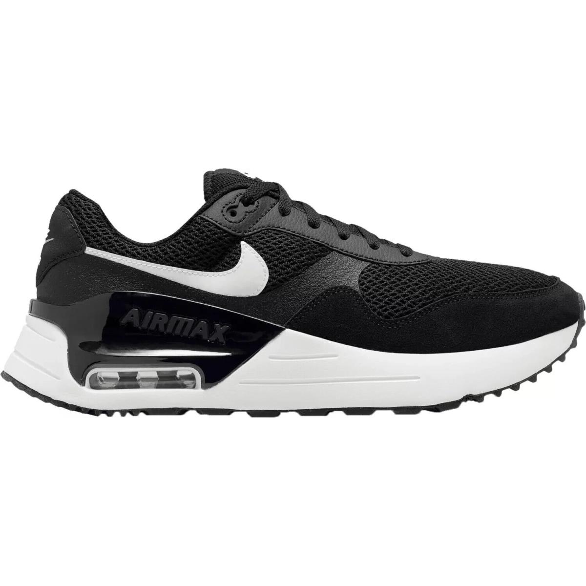 Men Nike Air Max Systm Running Shoes Sneakers Size 8 Black White DM9537 001