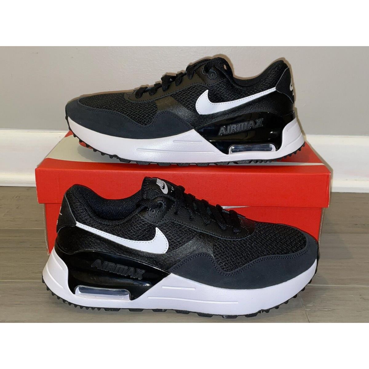 Nike Air Max System Men`s Size 9 Running Sneakers Black White DM9537 001 - Black/White/Wolf Grey