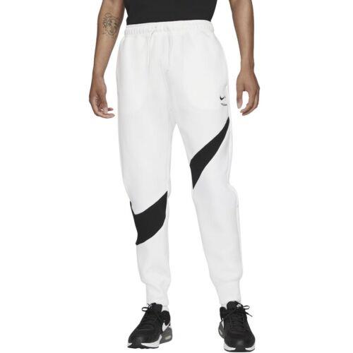 Nike Big Swoosh Tech Fleece Jogger Pants DH1023-100 White/black Men`s Large L
