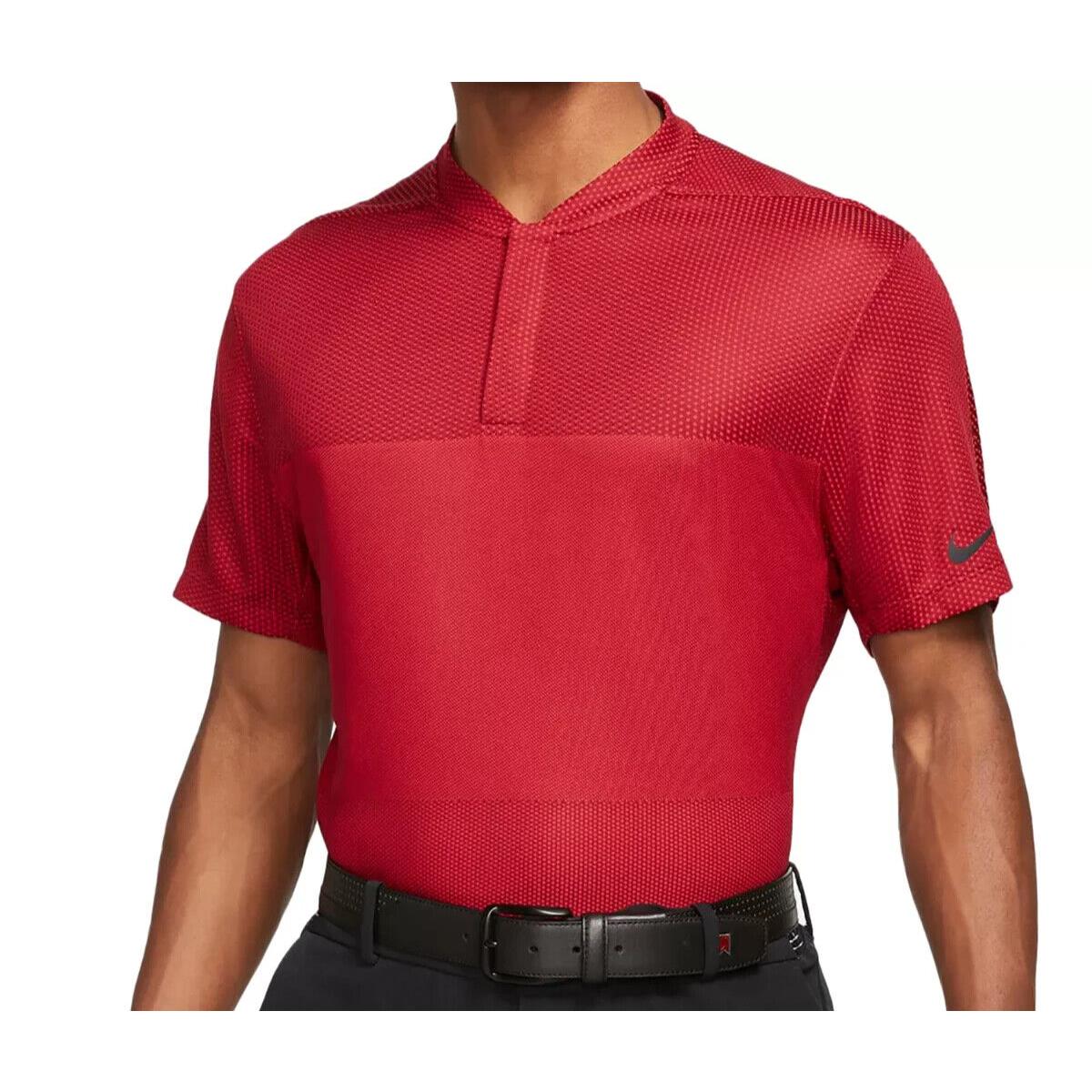 Nike Dri-fit Adv Tiger Woods Blade Golf Shirt - CU9524 677 - Red - Size XL