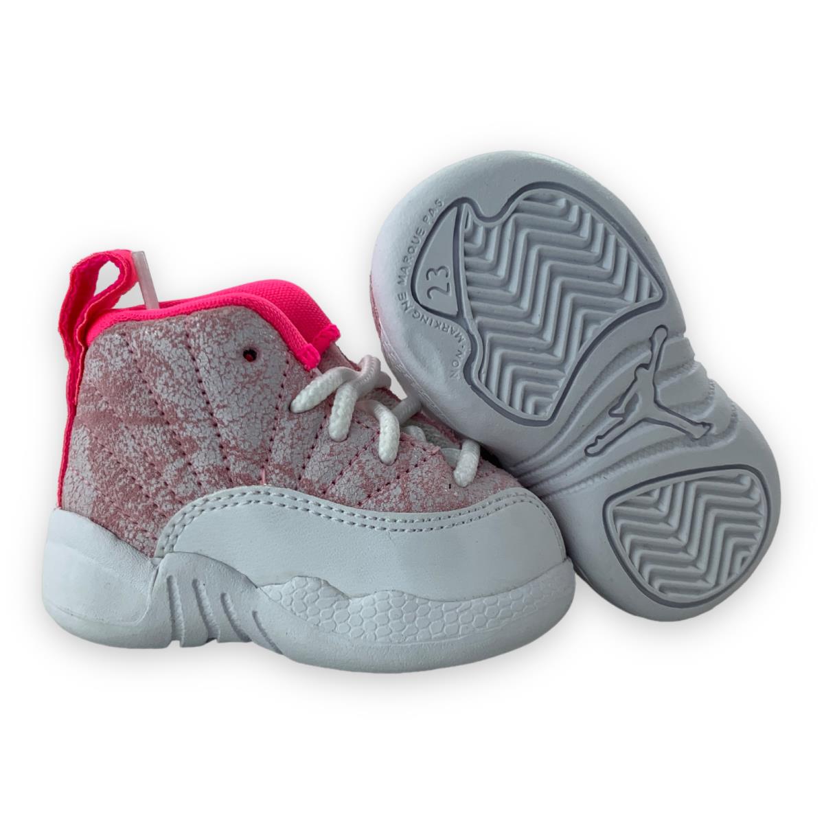 Nike Air Jordan 12 Retro TD Arctic Pink Hyper Pink Sneakers Shoes 819666-101 2C