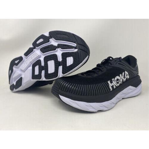 Hoka Men`s Bondi 7 Running Shoes Black/white 12.5 D Medium US