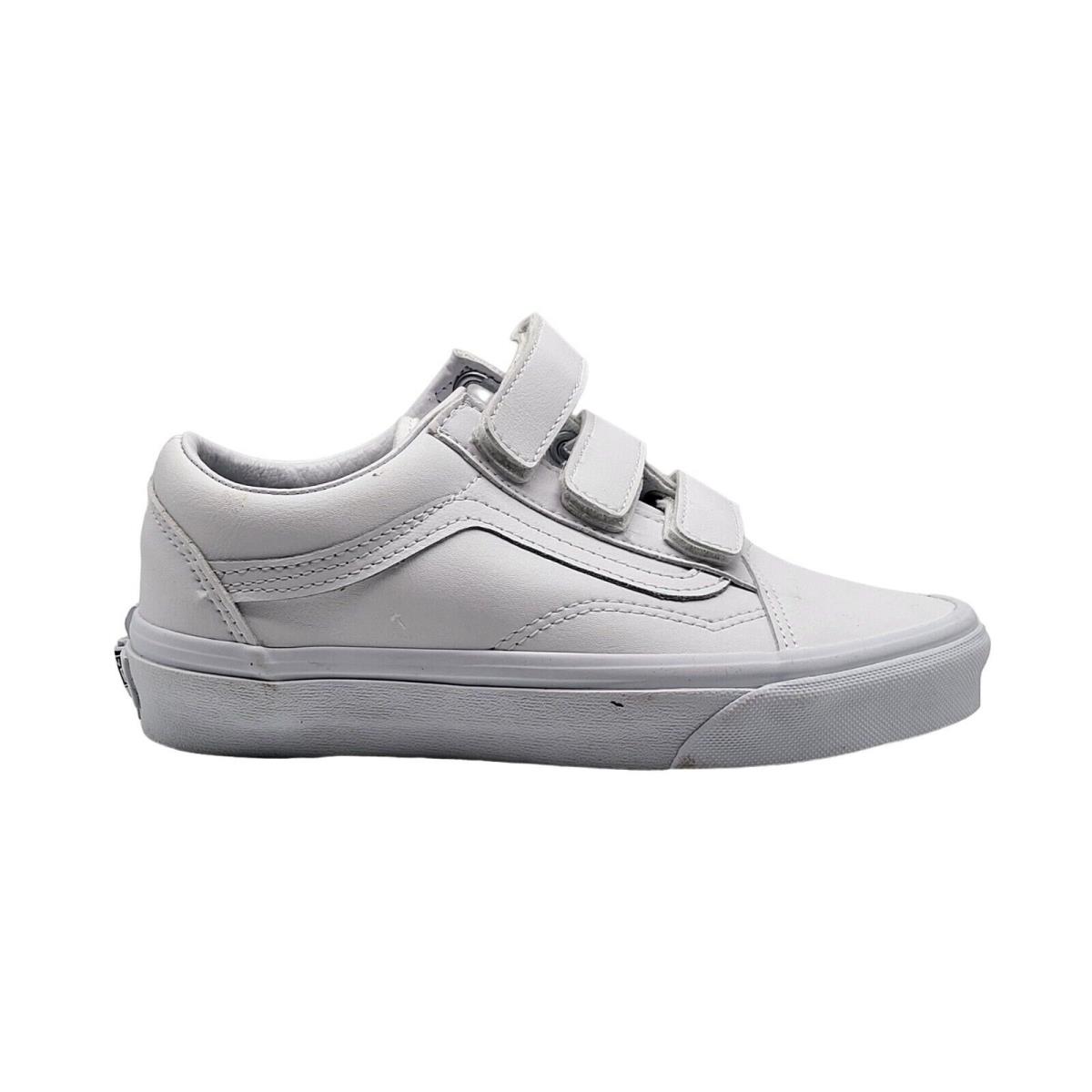 Vans Unisex Old Skool V White Skateboarding Low Top Leather Shoes Size 3.5 Men 5