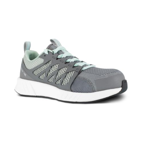 Reebok Ladies Athletic Fusion Flexweave Grey/mint Green Work Shoes RB316 - Gray