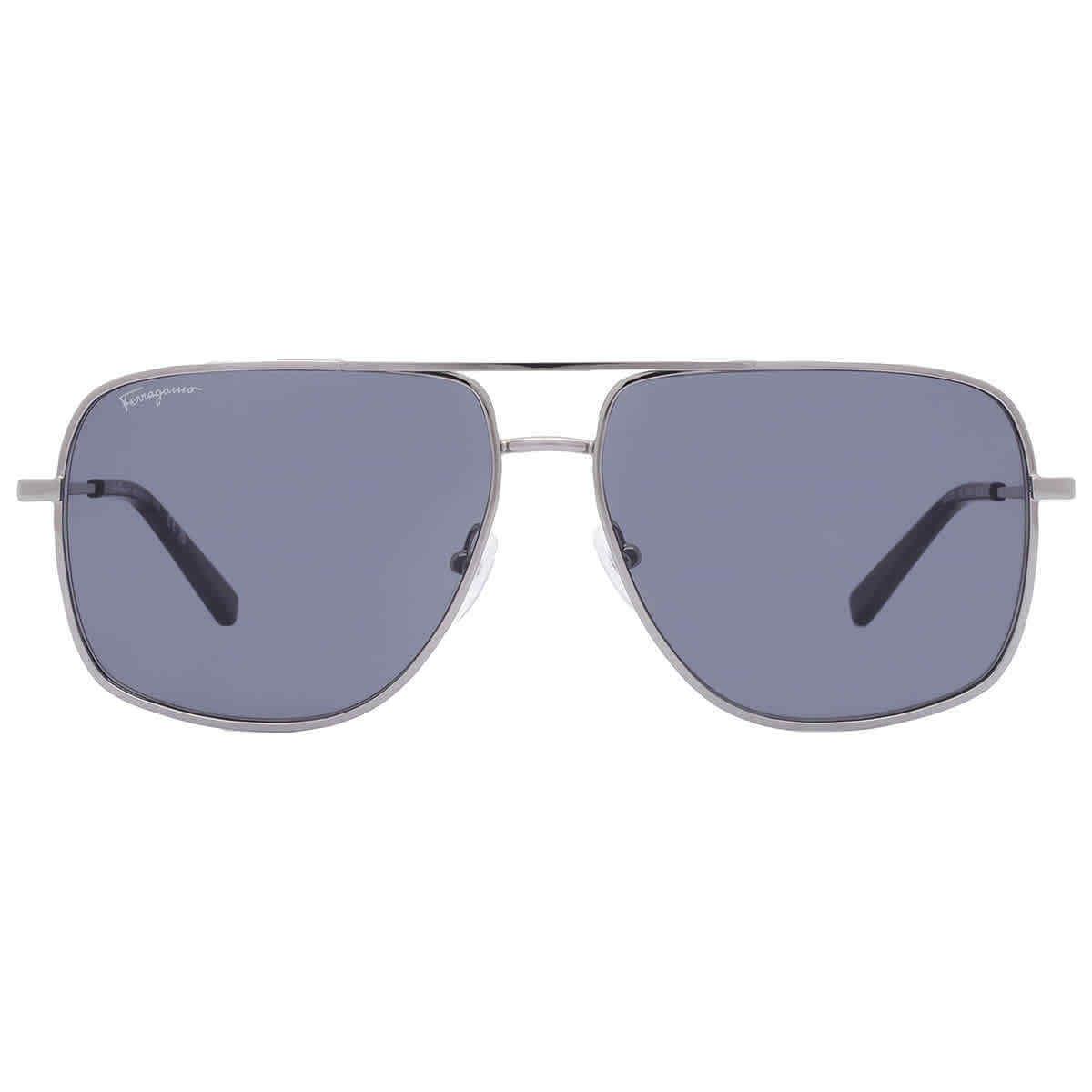 Salvatore Ferragamo Grey Navigator Men`s Sunglasses SF278S 032 60 SF278S 032 60