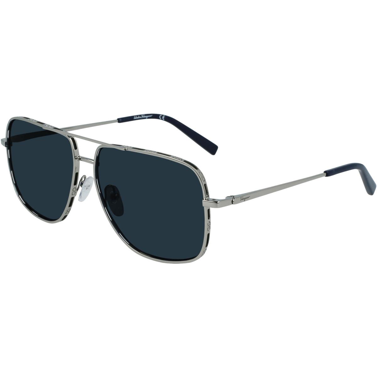 Salvatore Ferragamo Men`s Light Ruthenium Navigator Sunglasses SF278S032 Italy