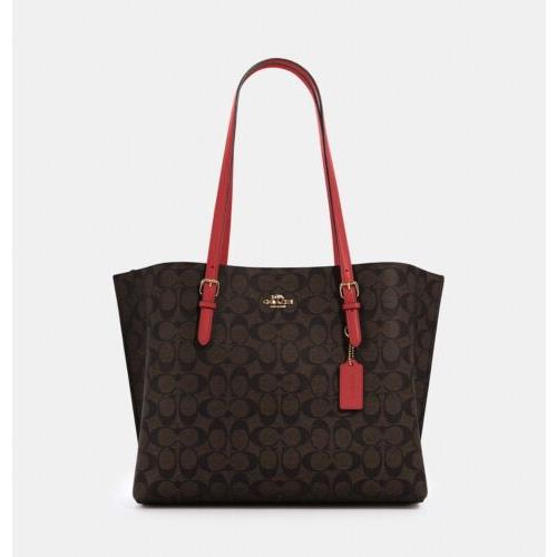 Coach Mollie Tote In Signature Canvas Gold/brown