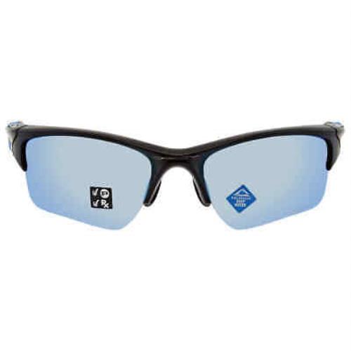 Oakley Half Jacket Polarized Prizm Deep Water Sport Men`s Sunglasses OO9154 - Black Frame, Blue Lens