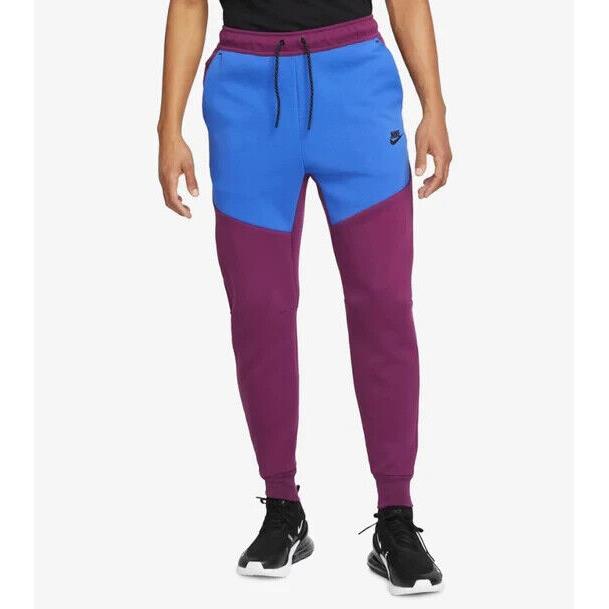Nike Tech Fleece Pants Joggers Slim Fit Maroon Blue Mens Xxl CU4495 610
