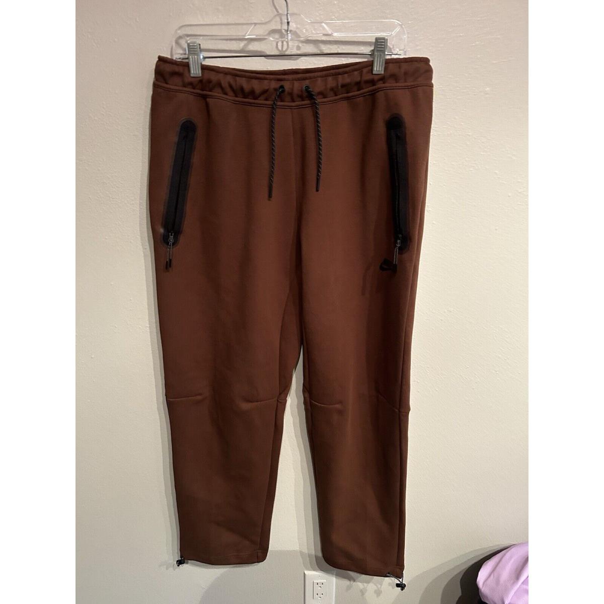 Nike Sportswear Tech Fleece Mens Large Bungee Pants Joggers Brown DQ4312
