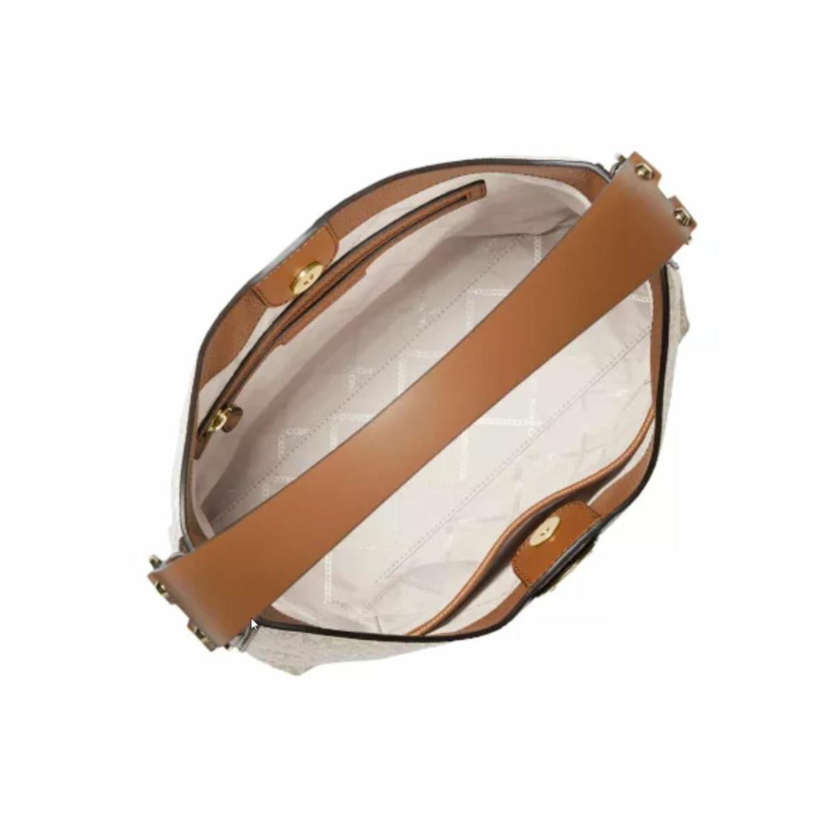 Michael Kors Bowery Large Hobo Shoulder Bag Vanilla/acorn
