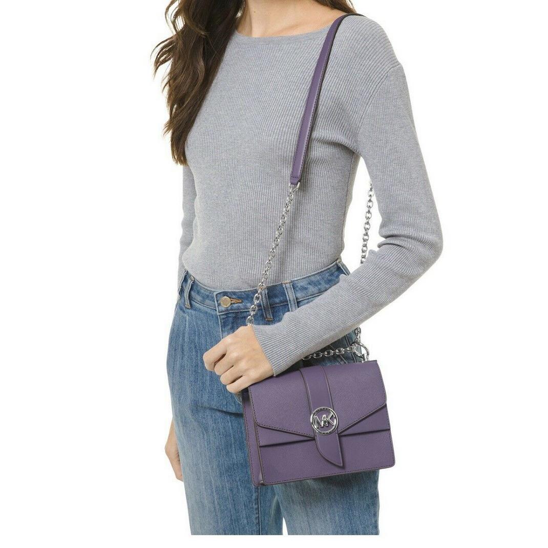 Michael Kors Greenwich Small Convertible Leather Crossbody Orchid Haze