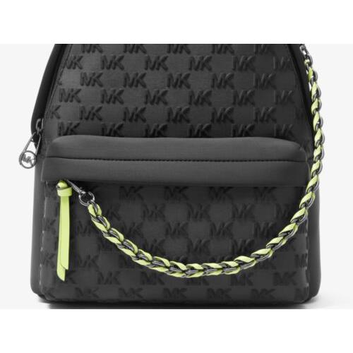 Michael Kors Slater Medium Signature Leather Backpack Black/bright Limeade  - Michael Kors bag - 036340524784 | Fash Brands