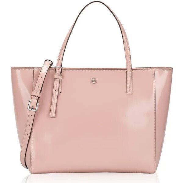 Tory Burch Emerson Small Top Zip Leather Tote Shoulder Bag Pink (Patent Leather)