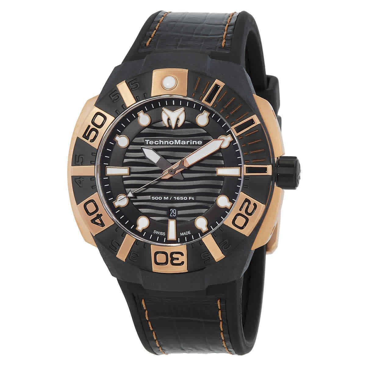 Technomarine Men`s Reef Black Dial Watch - 514002