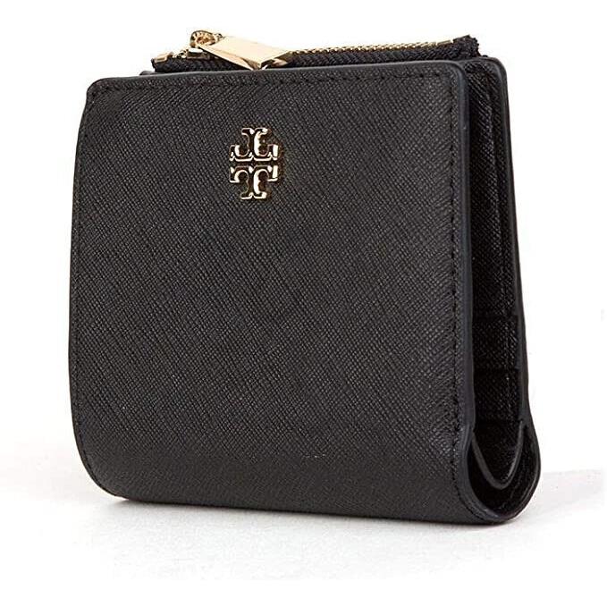 Tory Burch Womens Leather Emerson Mini Wallet 52902 Black Black 8493-4