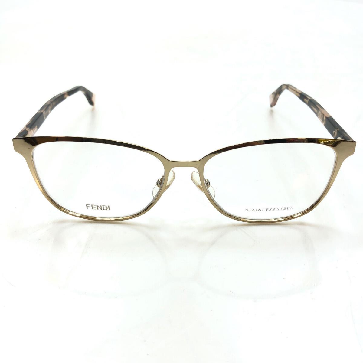 Fendi FF 0386 J5G Gold Tortoise Full Rim Prescription Eyeglasses Frames w/ Case