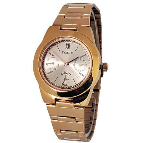 Timex TW2T38400 Women`s Multifunction Analog Watch Rose-gold Tone Steel Bracelet