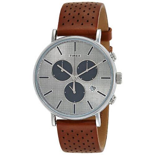 Timex TW2R79900 Men`s Analog Chronograph Watch Brown Leather Strap