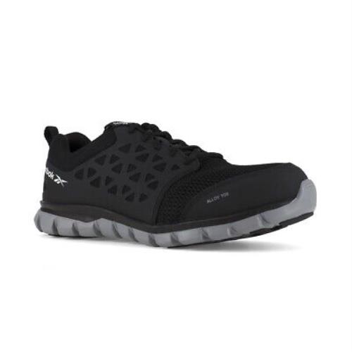 Reebok Ladies Sublite Oxford Cushion Black Athletic Work Shoes RB041 - Black