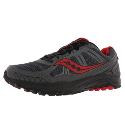 Saucony Men`s Grid Extension TR10 Trail Running Shoes Gray/black/red Size 11.5