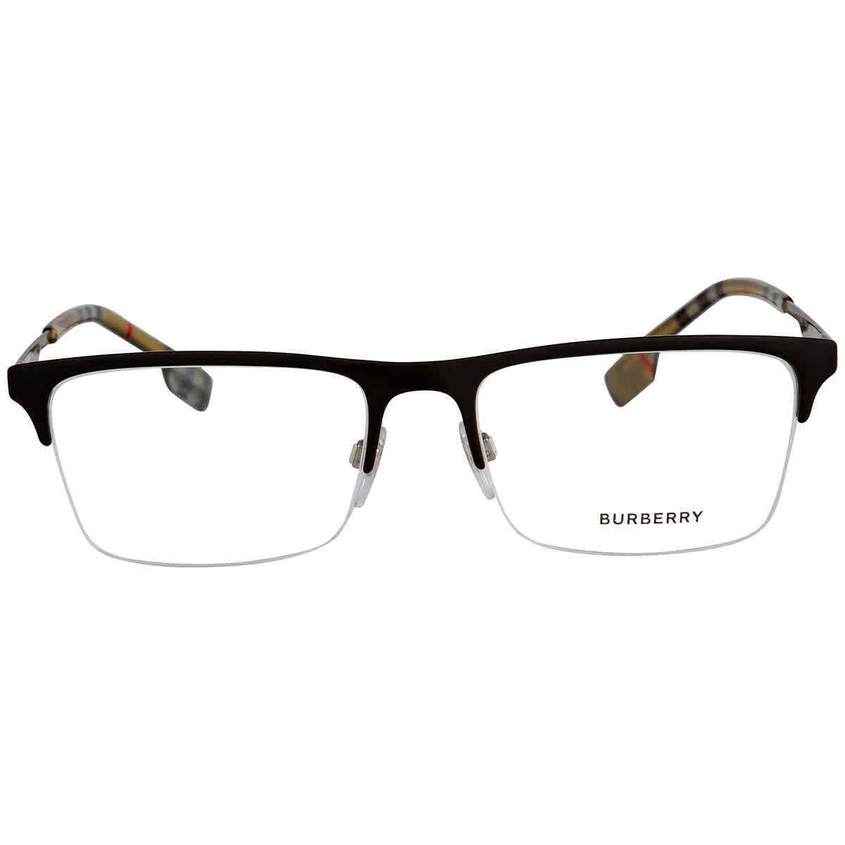 Burberry Brunel Demo Rectangular Men`s Eyeglasses BE1344 1003 55 BE1344 1003 55