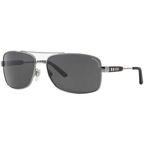 Burberry Men`s Gunmetal Navigator Sunglasses - BE3074 100387 63
