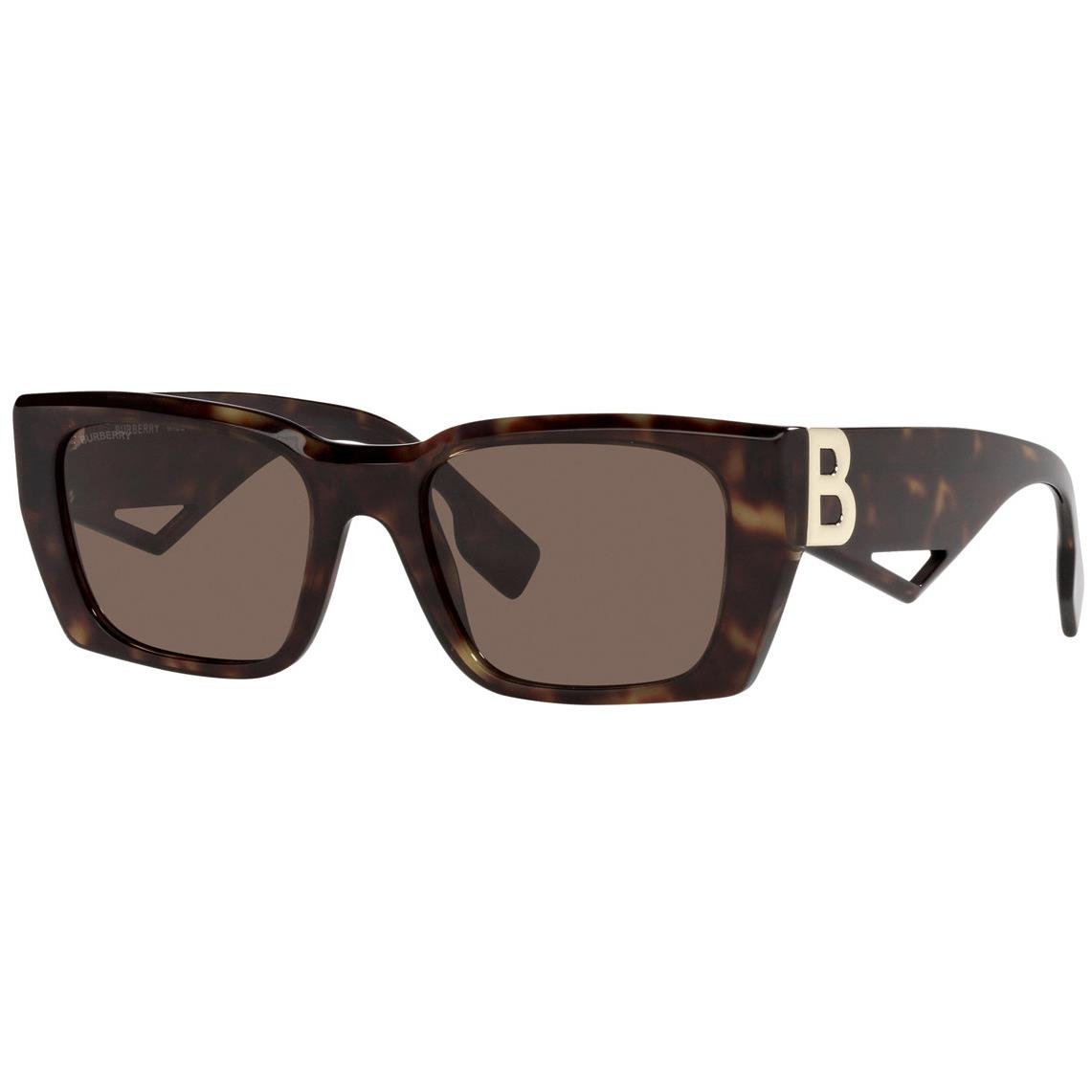 Burberry BE4336 392073 Dark Havana/dark Brown Rectangular Women`s Sunglasses