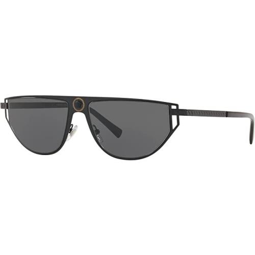 Versace VE 2213 100987 Rectangle Matte Black Grey Unisex Sunglasses 57mm