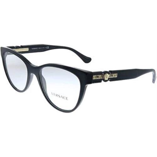 Versace VE 3304 GB1 Black Plastic Cat-eye Eyeglasses 51mm