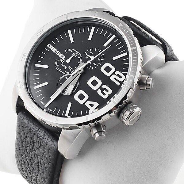 Diesel Men`s DZ4208 Double Down Stainless Steel Chronograph Quartz Watch -no Box