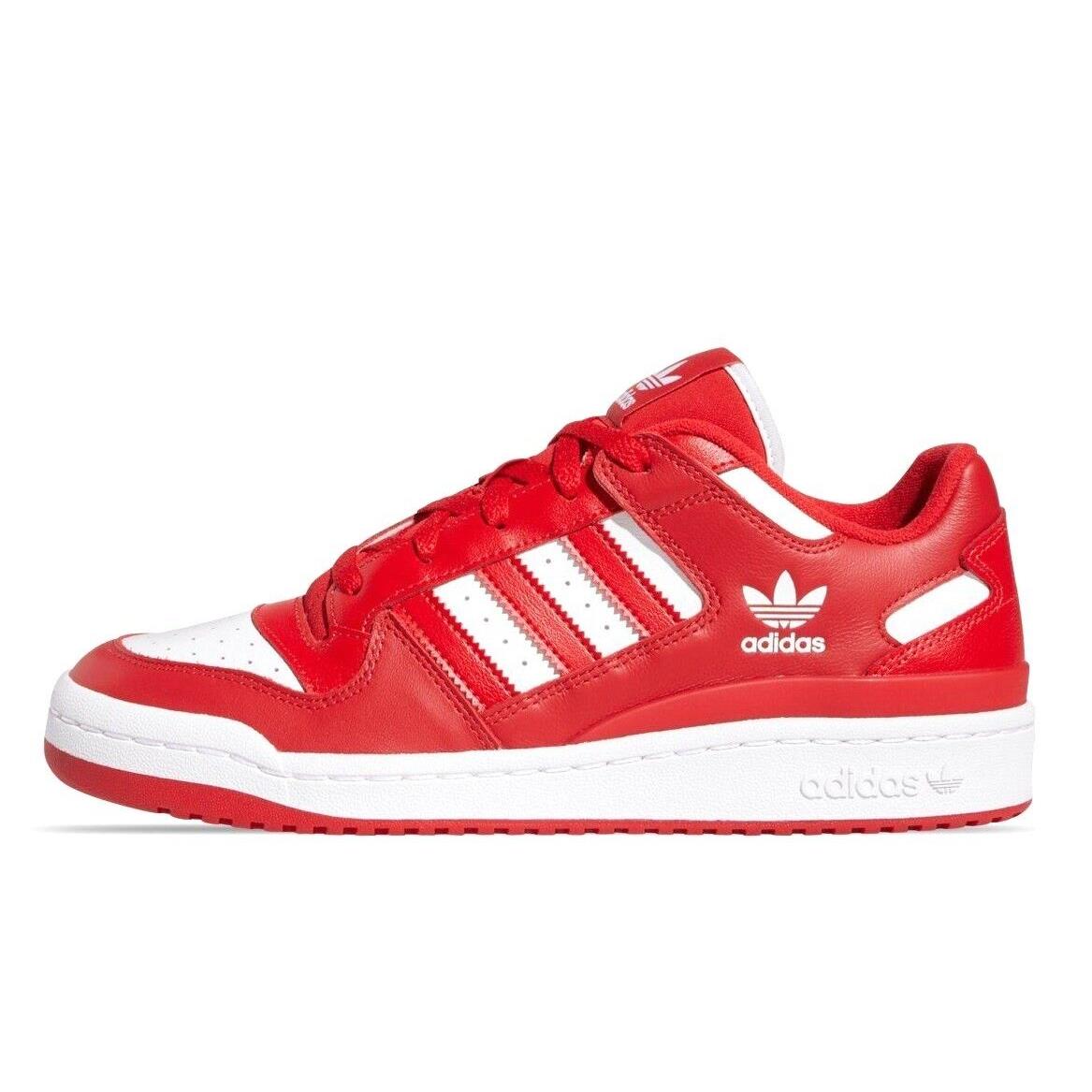 Mens Adidas Forum Low CL Originals Red White Casual Basketball Athletic Shoes - Red