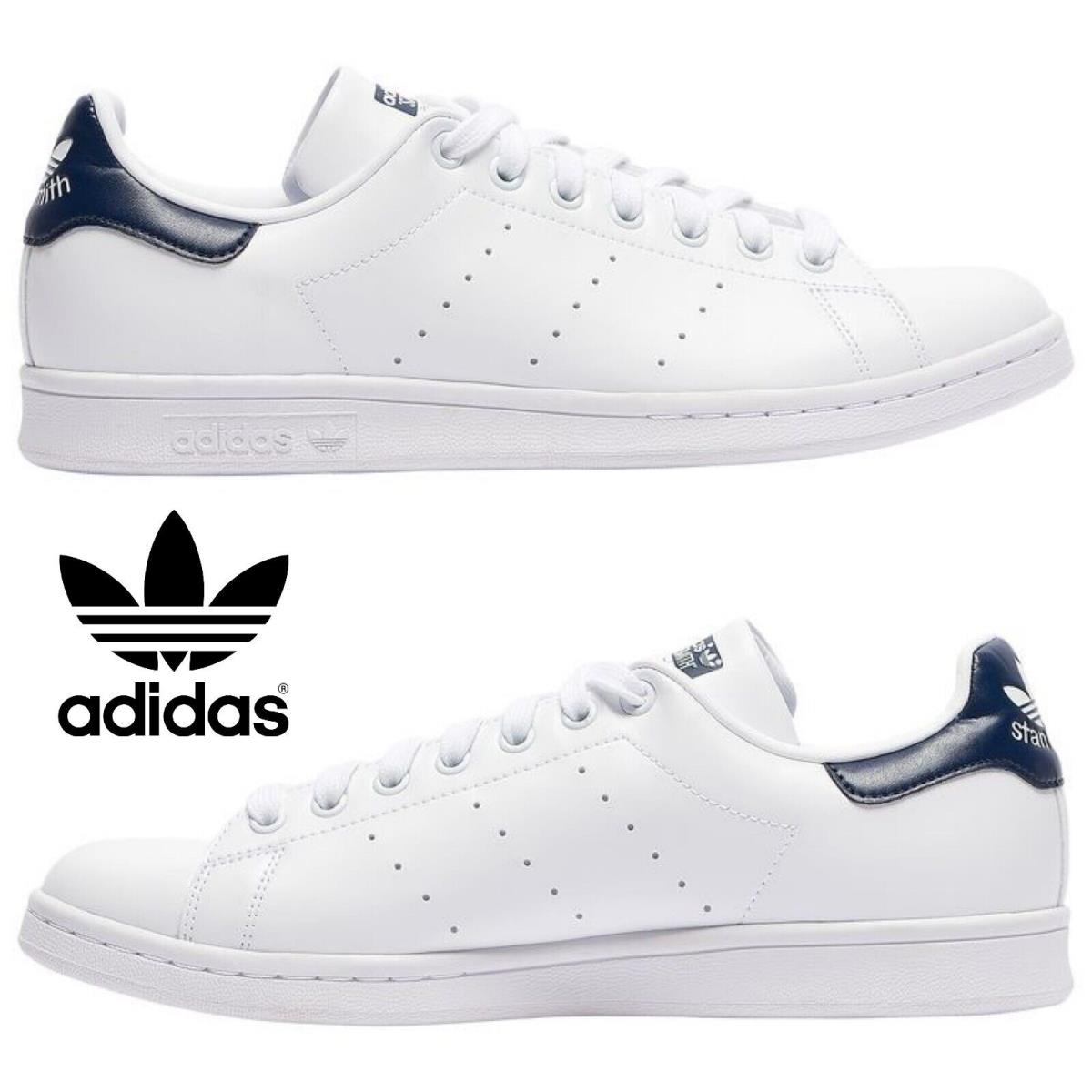 Adidas Originals Stan Smith Men`s Sneakers Comfort Sport Casual Shoes Navy White
