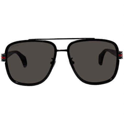 Gucci Grey Navigator Men`s Sunglasses GG0448S 001 58 GG0448S 001 58