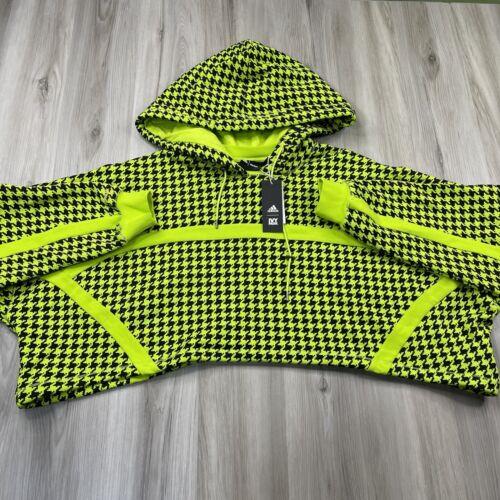 Adidas X Ivy Park Womens Crop Hooded Houndstooth Sweatshirt HN1568 Size L