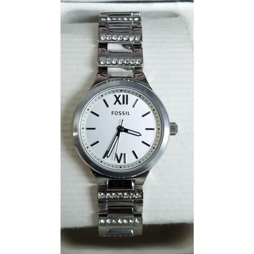 Fossil BQ1604 Spectacle Silver Tone Dial Stainless Steel Women`s Watch