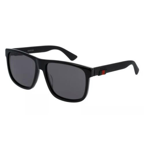 Gucci Urban GG0010S 0010 001 Black Grey Lens 58mm Large Men Sunglasses