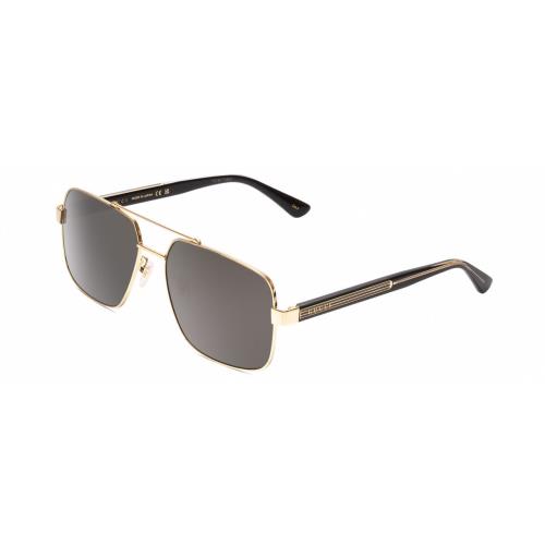 Gucci GG0529S Unisex Pilot Designer Sunglasses in Gold Black Crystal/grey 60mm