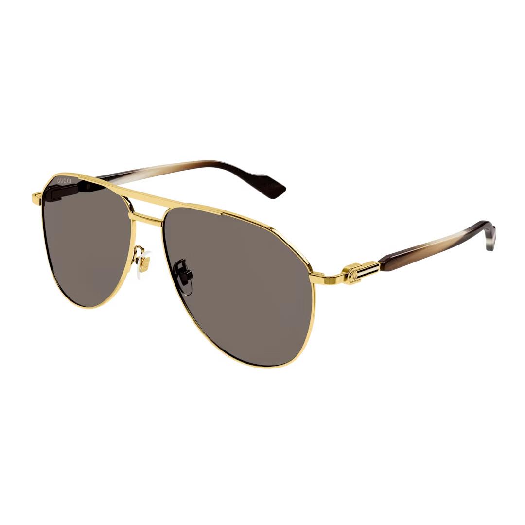 Gucci GG1220S-002 Men`s Gold Brown / Brown Lens Sunglasses