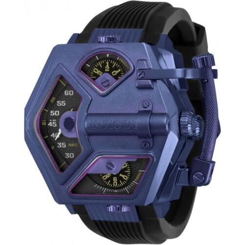 Invicta Men`s 35300 Akula Mechanical 3 Hand Grey Dial Watch - Purple , Grey Dial, Black Band