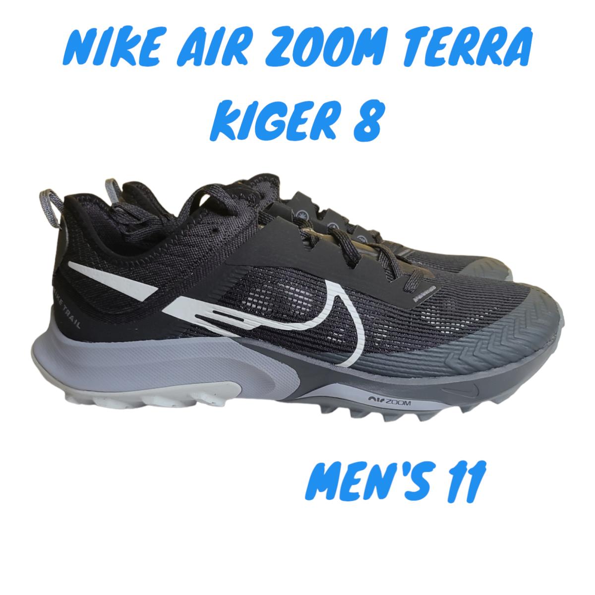 Mens Nike Air Zoom Terra Kiger 8 Black Platinum Anthracite Grey Shoe Size 11